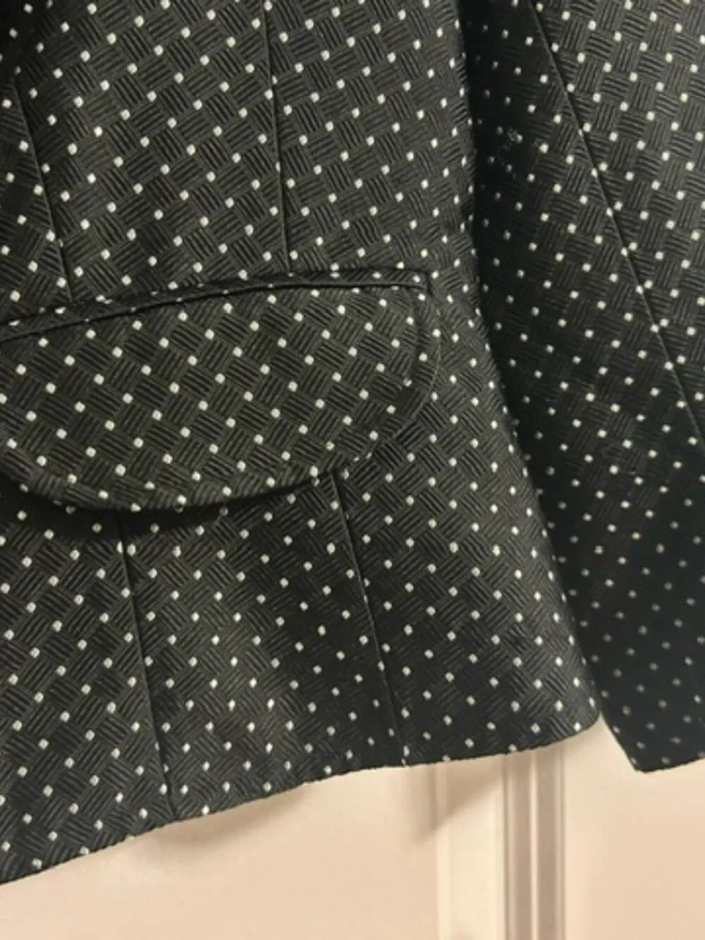 NWT Talbots Women's Black & White Polka Dot Cropped Blazer, Size 10